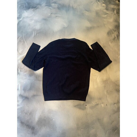 Jos. A. Bank Mens Sweater Large 50% Wool and 50% Cotton Crew Neck Navy - Picture 2 of 3